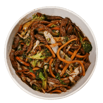 Comida de rua asiática em bowls
